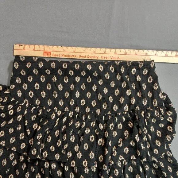 Jopaa Black & White Boho Smocked Crop Top & Tiered Mini Skirt Size M - Picture 9 of 12